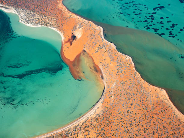 istock Aerial view of water and sand patterns 1404103763