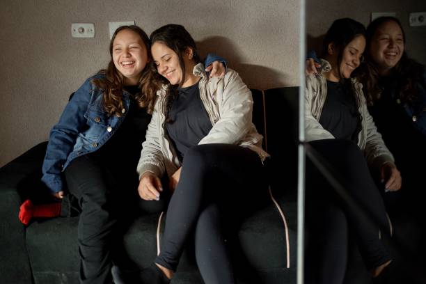 istock Finding comfort at home with a daughter 1404109154