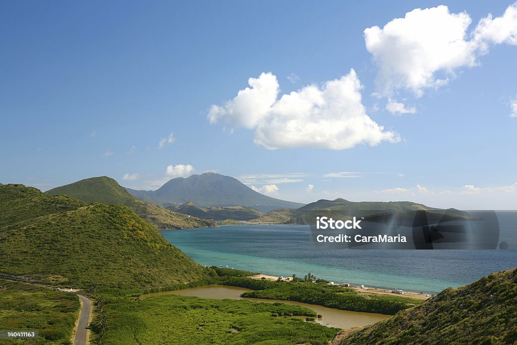 Saint Kitts and Nevis coastline of st. Kitts - caribbean sea Nevis Stock Photo
