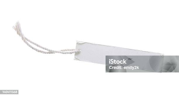 Grunge White Tag Stock Photo - Download Image Now - Ancient, Attached, Blank