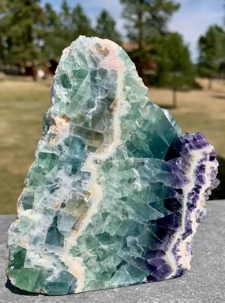 Large, gorgeous rainbow fluorite stone