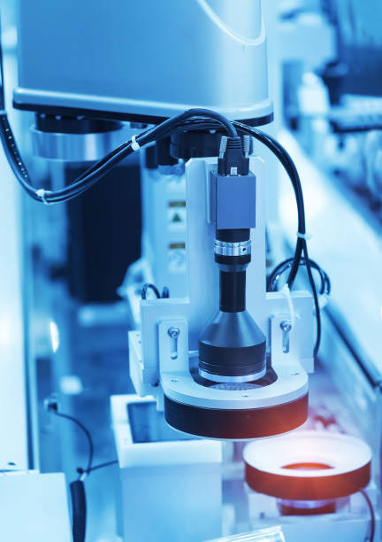 istock smart robot in manufacturing industry for industry 4.0 and technology concept. Robotic vision sensor camera system. 1404117994