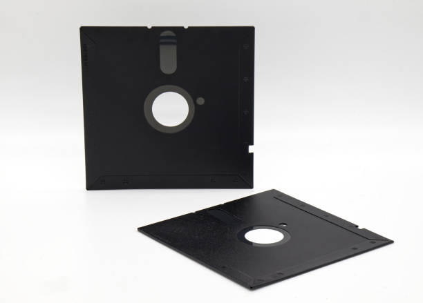 istock Vintage Floppy Disk 5.25 inch. Retro storage technology on white background. 1404135787