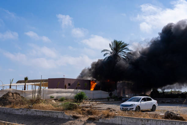 istock Black smoke rising from the fire. 1404140245