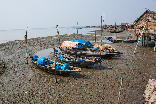 Some fishing Boat on the canal at Sundarban,Kala Bagi,Khulna.
