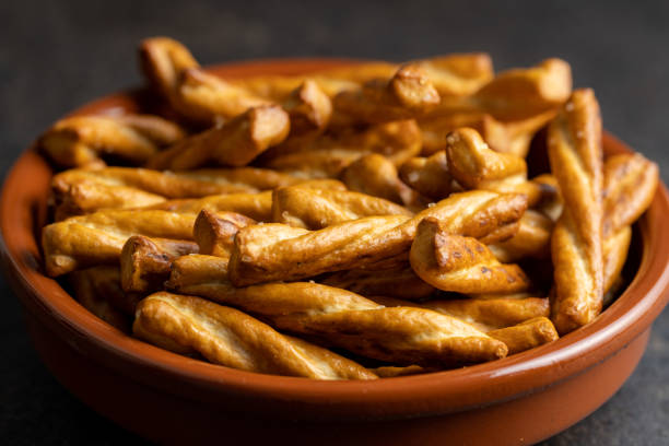 istock Salted pretzel sticks. Salted crackers 1404144297