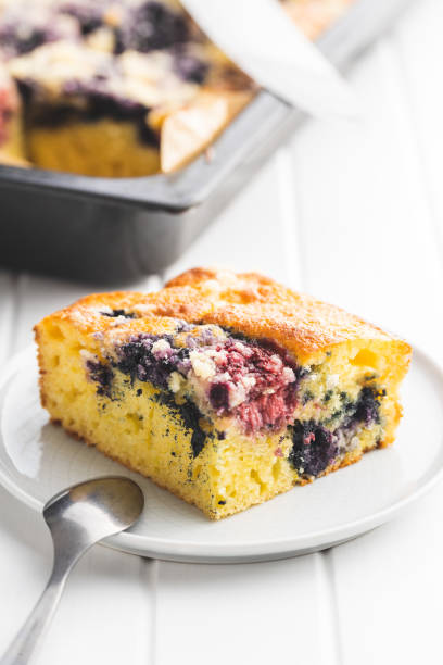 istock Homemade sponge cake with fruit. Sweet fruity pie. 1404144315