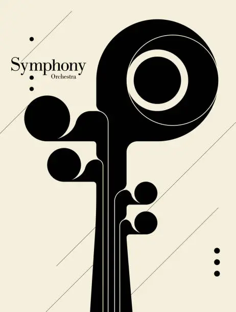 Vector illustration of Cello. Symphony Orchestra