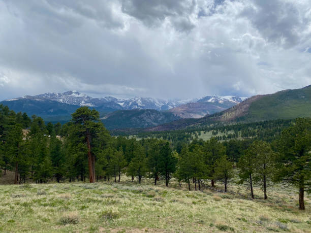 Cloudy Day in Rocky Mountain National Park stock photo