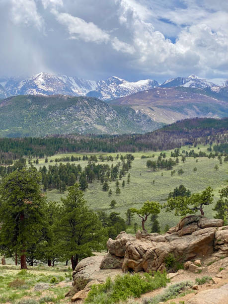 Scenic Mountain View in Rocky Mountain National Park stock photo