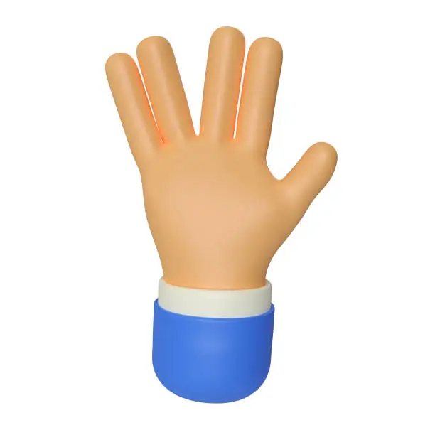 this is a 3D illustration Rendering vulcan salute hand gesture