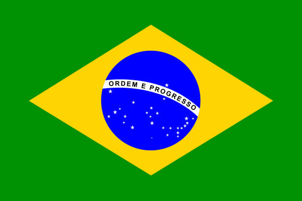 istock Flag of Brazil. Official colors. Flat vector illustration 1404150594