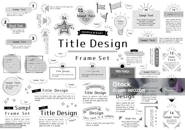 Simple Line Title Simple Easy Title Designframe Set Stock Illustration - Download Image ...