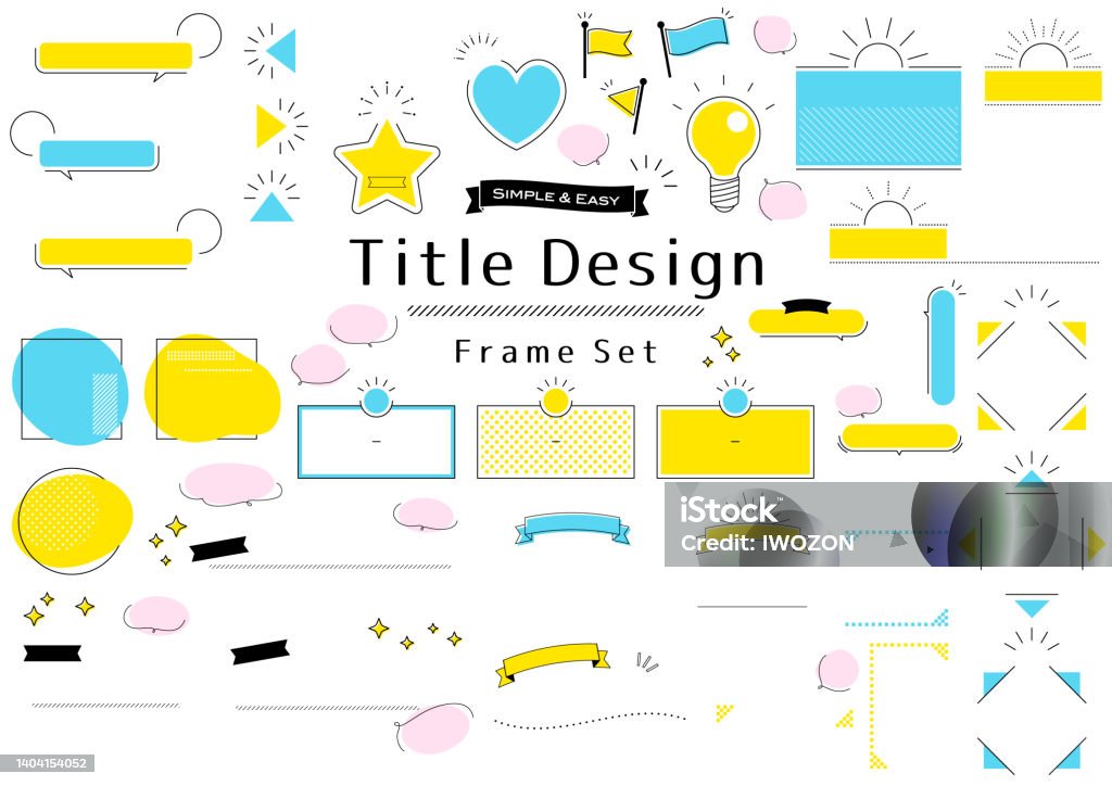 Simple Line Title Simple Easytitle Designframe Set Stock Illustration - Download Image ...