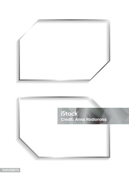 Silver Rectangle Graphics Silver Rectangle Frames Set Stock Illustration - Download Image Now ...