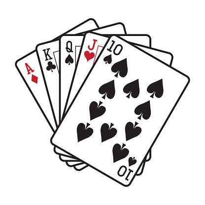 Casino element playing cards on white background - Vector illustration