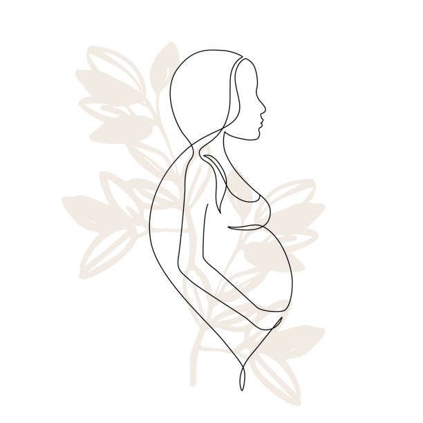 Cartoon Of A Pregnant Women Sketch Stock Photos, Pictures & Royalty-Free  Images - iStock