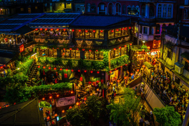 istock Night view of Taiwan Jiuzha 1404166800