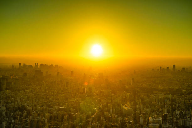 istock Tokyo buildings and dusk sky 1404167062