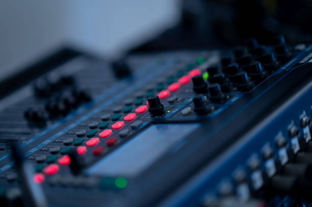 istock sound check for concert, mixer control, music engineer, backstage 1404170173