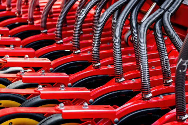 istock Pneumatic seed drill, part of agricultural tractor accessory 1404173571