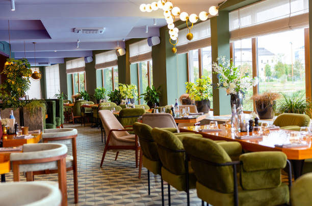 istock Interior of a modern cozy italian restaurant 1404173995