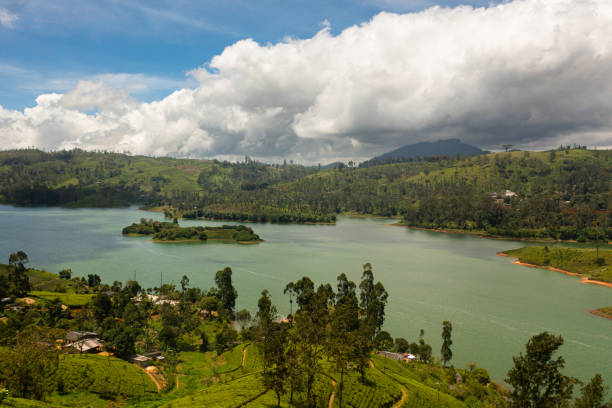 istock Lake among mountains and tea plantations. 1404175008