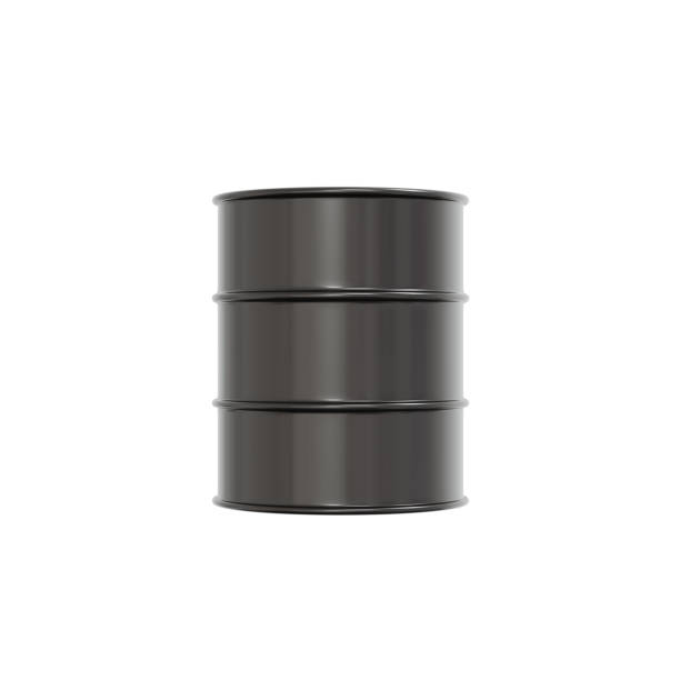istock 3D Rendering of petroleum oil drum container barrel isolated on white background. 3D Render illustration cartoon style. 1404177125
