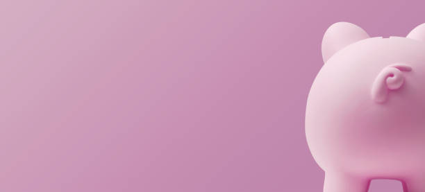 istock Cute piggy bank back view 1404179634