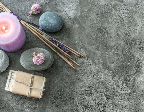 istock Handmade soap and spa spiritual smoking sticks 1404180028