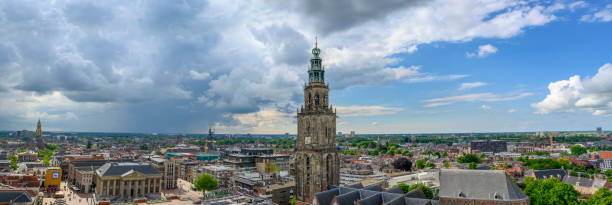 istock Groningen city skyline panoramic view with a dramatic sky above 1404181604