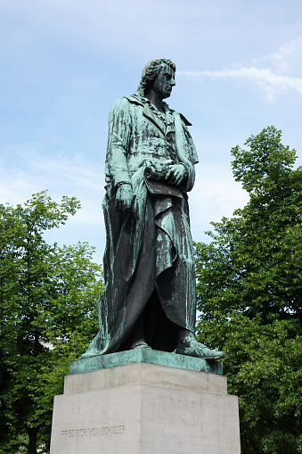 historic Friedrich von Schiller monument from 1863 in Hannover Germany