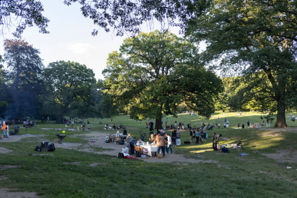 Juneteenth picnic at Prospect Park in Brooklyn, NY, USA stock photo