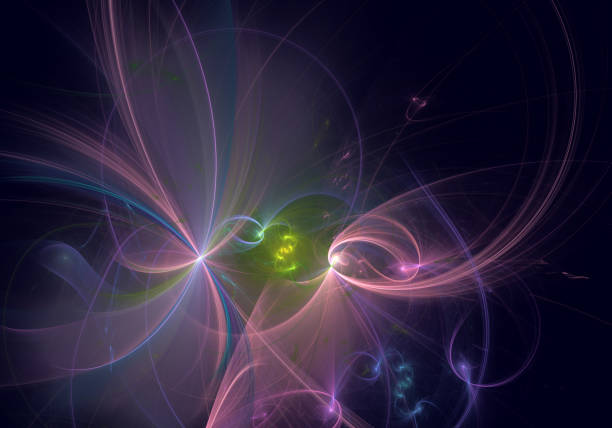 istock Abstract fractal art background. Swirling lines, rays, light streaks 1404186106