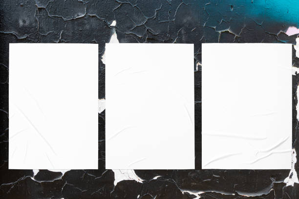 istock colorful urban wall texture with three wrinkled glued poster templates 1404186149