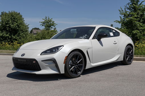 Whitestown - Circa June 2022: Toyota GR86 2+2 coupe display at a dealership. Toyota offers the GR86 in base or premium models.