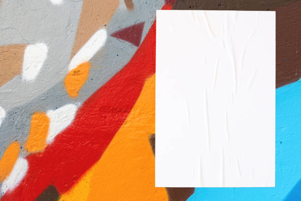 istock colorful urban wall texture with wrinkled glued poster template 1404187030