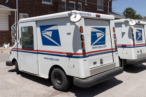 Lebanon - Circa June 2022: USPS Post Office Mail Trucks. The Post Office is responsible for providing mail delivery.