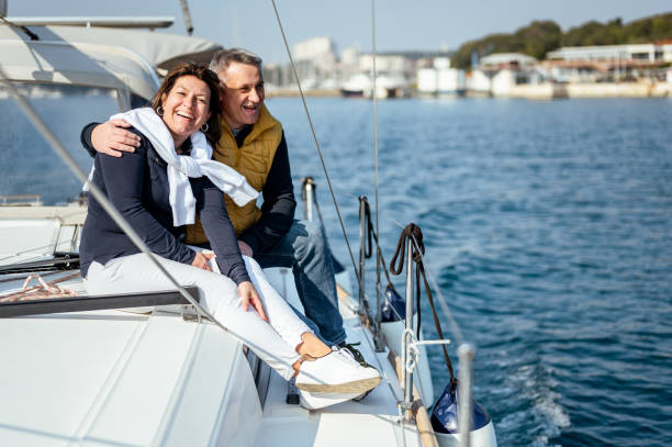 istock Adult couple on a sailing trip 1404188464