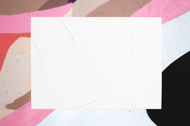 istock colorful urban wall texture with wrinkled glued poster template 1404190413