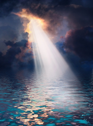 Holy Light From Sky. 3D rendering