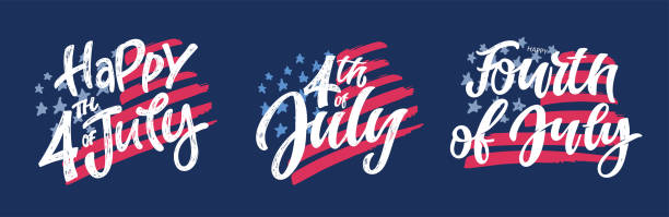 istock Text 4th of July. Independence Day vector lettering typography for postcard, card, banner. US military armed forces typography concept . National poster design 1404193003