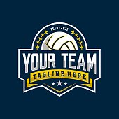 istock Volleyball icon design, sports badge template 1404193320
