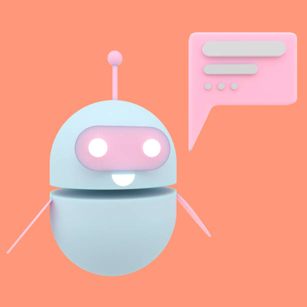 istock Robot chatbot icon 3d. Cute AI bot helper mascot character cartoon symbol business assistant. 3d render. 1404193721
