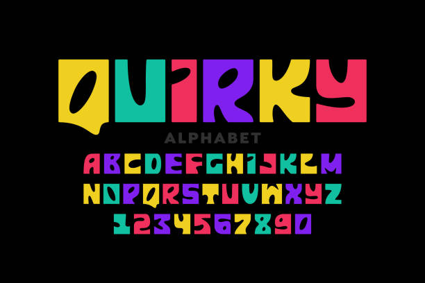 Quirky playful style font design vector art illustration