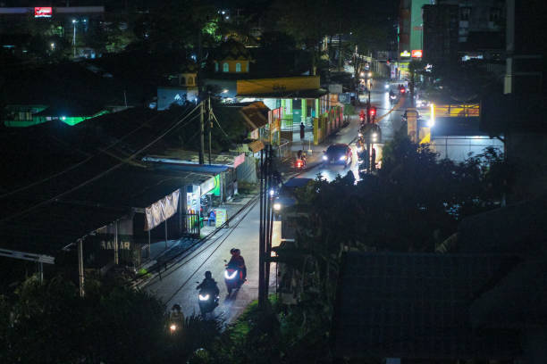 istock city ​​street at night high angle view 1404203579