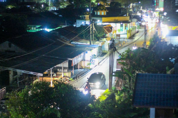 istock city ​​street at night high angle view 1404203835