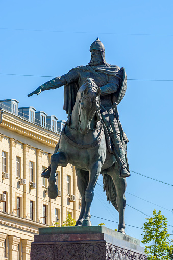 Statue of Yuriy Dolgorukiy on Tverskaya street in Moscow, Russia