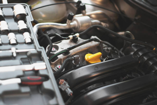 istock A set of socket wrenches lies on the internal combustion engine of a car in the engine compartment. 1404207680