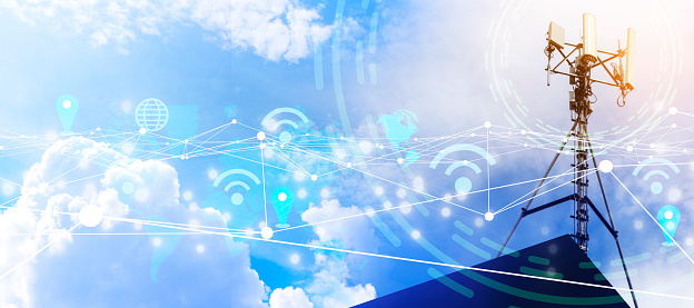 5G data synchronization is a new technology in communication.,The future of communication technology represents the location of data connections and the Internet in the cloud.